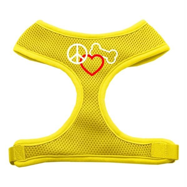 Unconditional Love Peace  Love  Bone Design Soft Mesh Harnesses Yellow Small UN955373